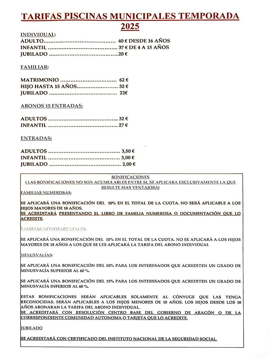 piscinas municipales