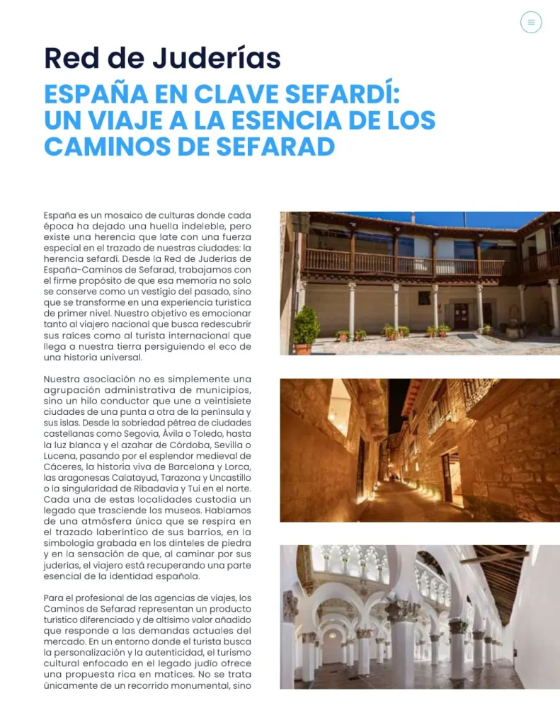 Red de Juderías "España en clave sefardí: un viaje a la esencia de los caminos de Sefarad"