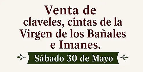 Venta de claveles, cintas de la Virgen e Imanes