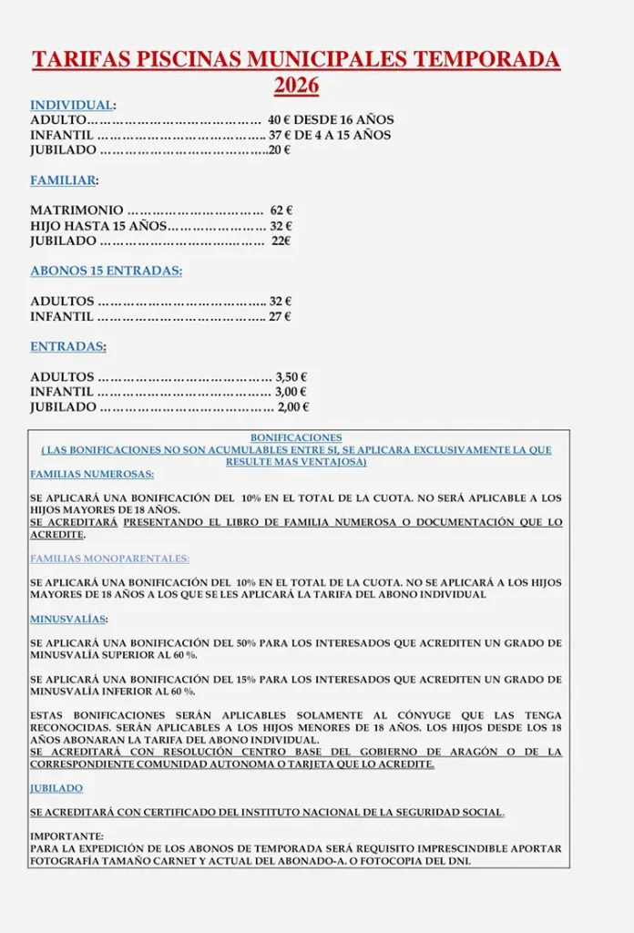 Temporada piscinas